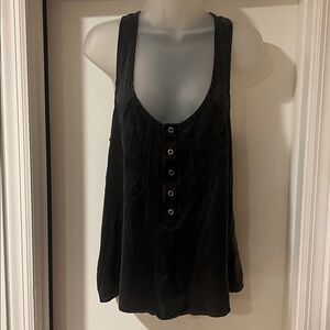 Soft vintage black silk top